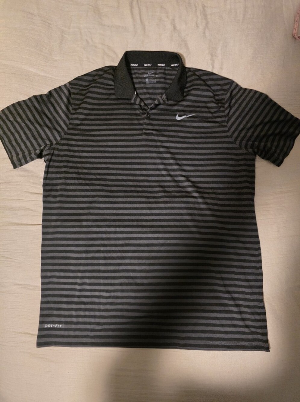 Nike Men’s Black & Gray Horizontal Stripe Polo